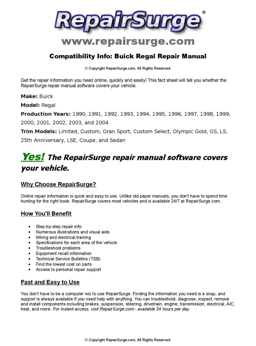 Picture of: Buick Regal Online Repair Manual For , , , ,