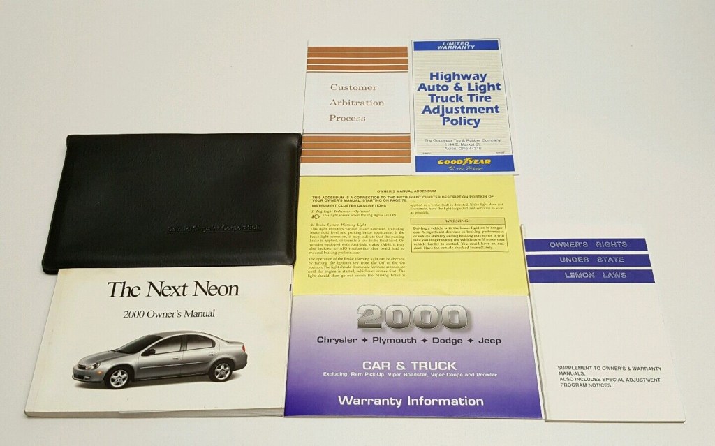 Picture of: DODGE NEON OWNERS MANUAL V