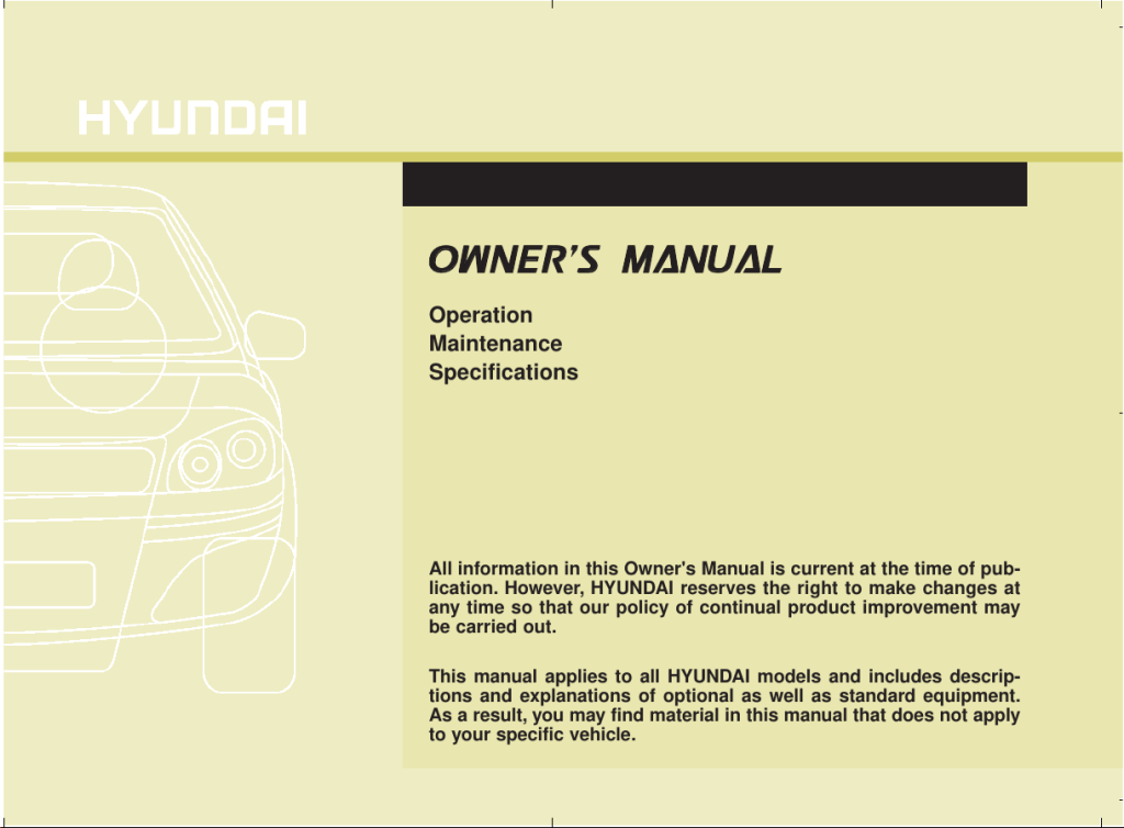 Picture of: Hyundai Elantra () user manual (English –  pages)