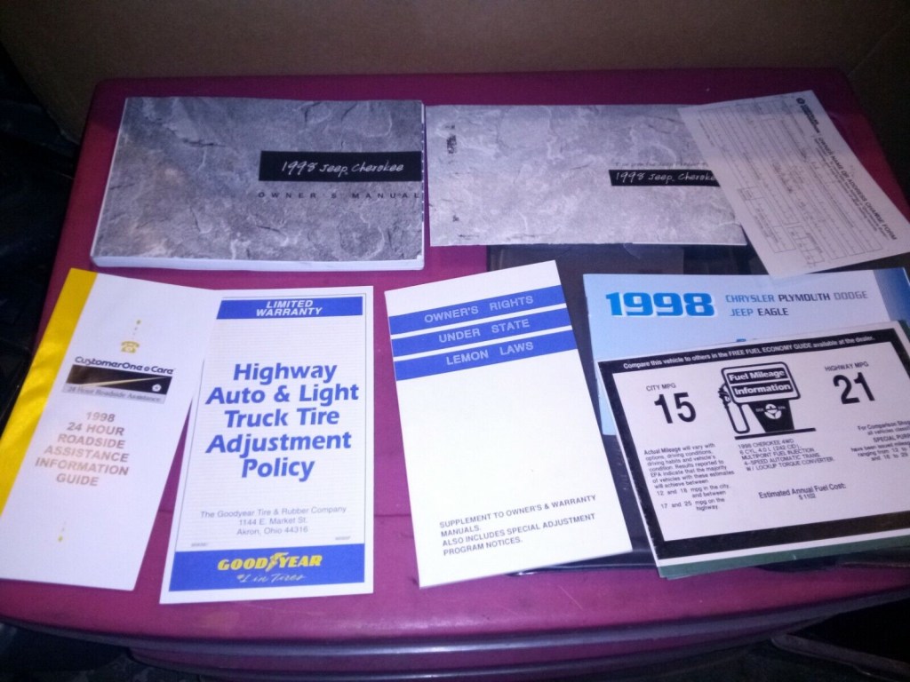 Picture of: JEEP CHEROKEE SPORT XJ LIMITED OEM OWNERS MANUAL WITH WINDOW STICKER