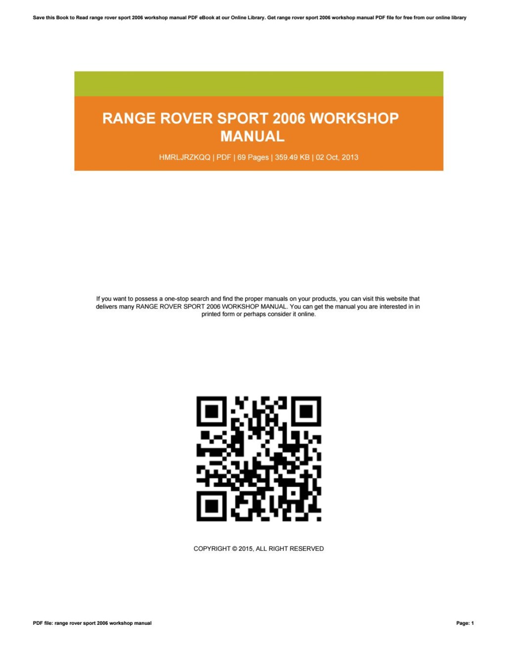 Picture of: Range rover sport  workshop manual by John – Issuu