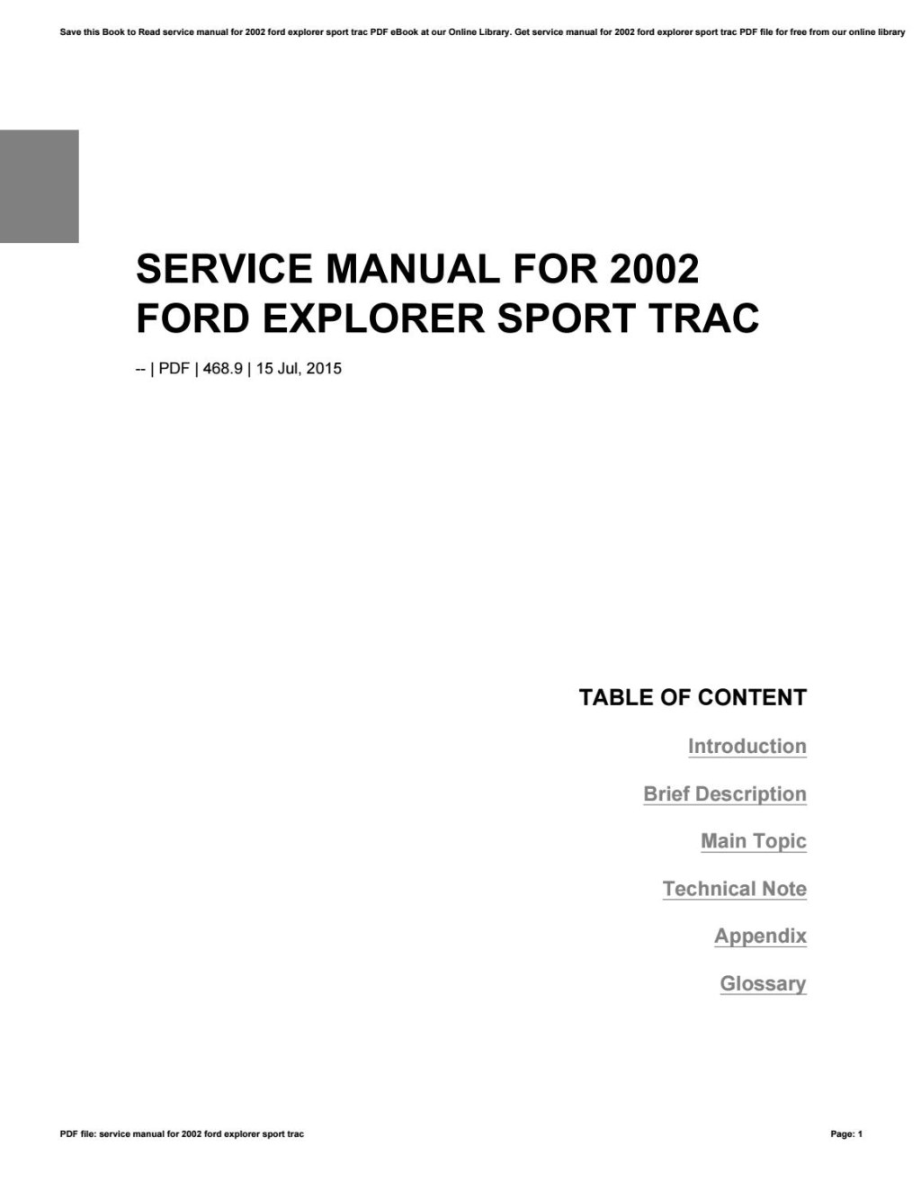 Picture of: Service manual for  ford explorer sport trac by t – Issuu