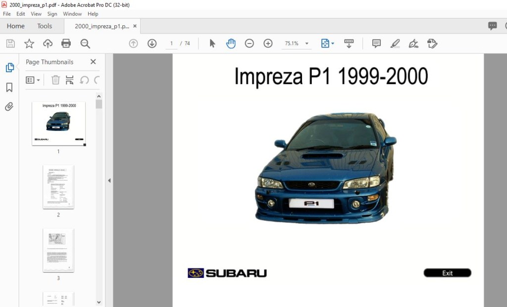 Picture of: – Subaru Impreza P Repair Manual – PDF DOWNLOAD