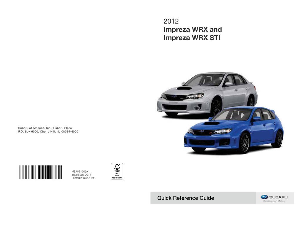 Picture of: Subaru Impreza Wrx Sti owners manual – OwnersMan