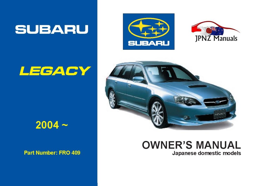 Picture of: Subaru Legacy Outback owners user manual in English  –