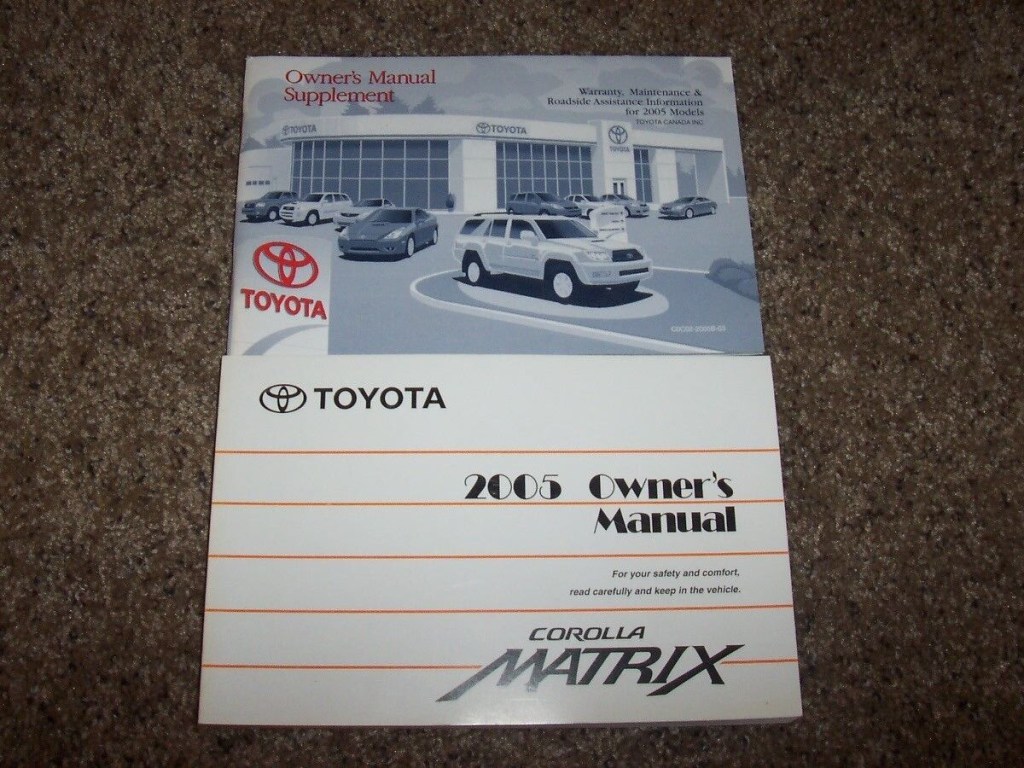 Picture of: Toyota Corolla Matrix Owner Owner’s User Guide Manual XR XRS