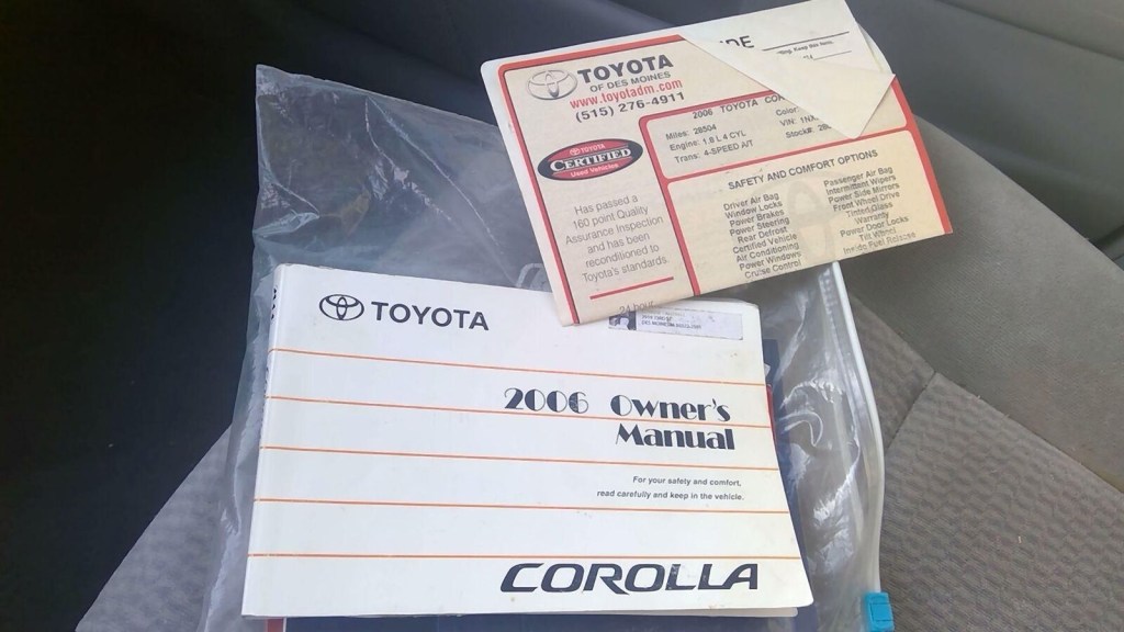 Picture of: TOYOTA COROLLA Owners Manual  eBay