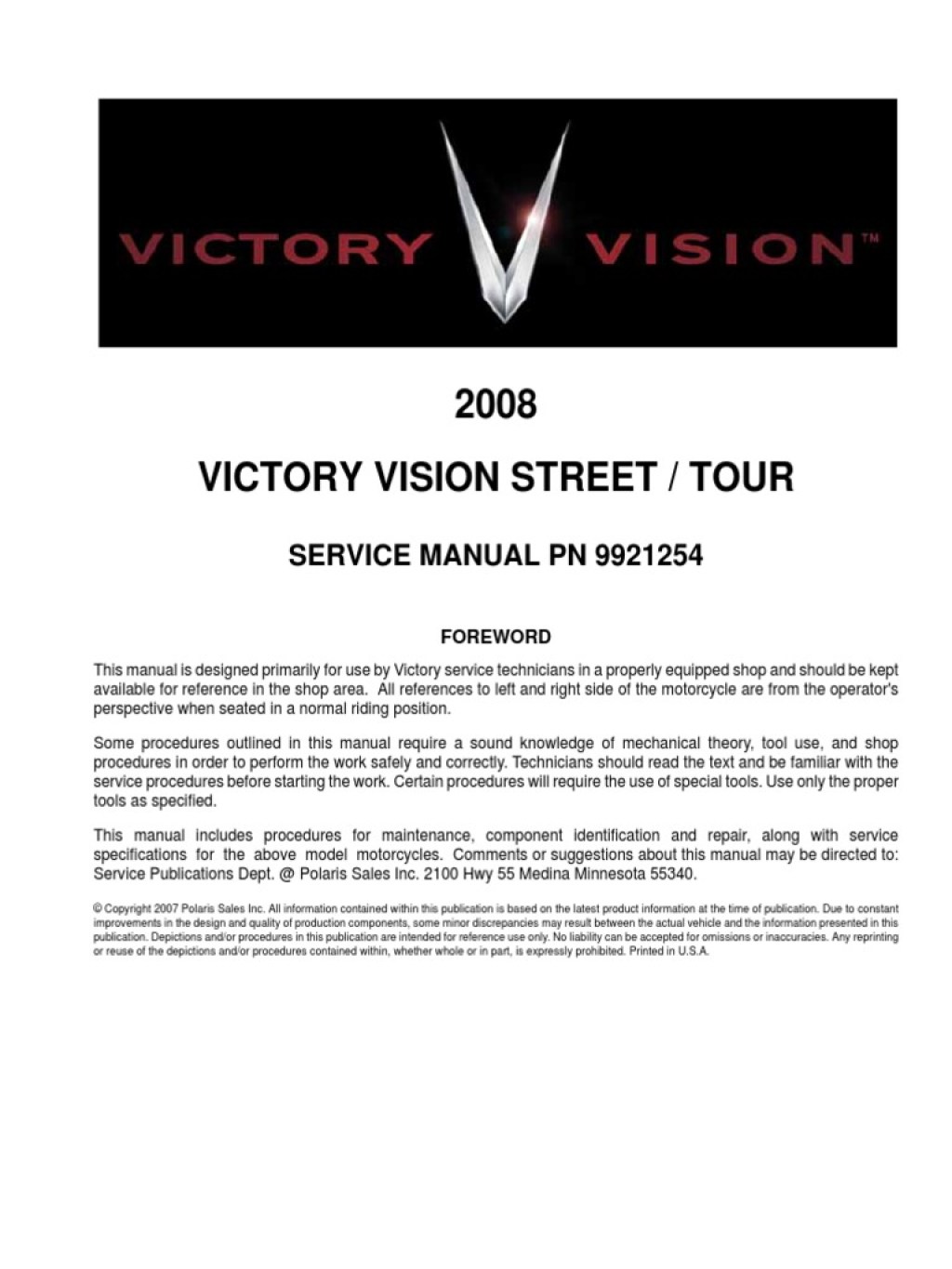 Picture of: Victory Vision Service Manual PDF  PDF  Exhaust Gas  Clutch